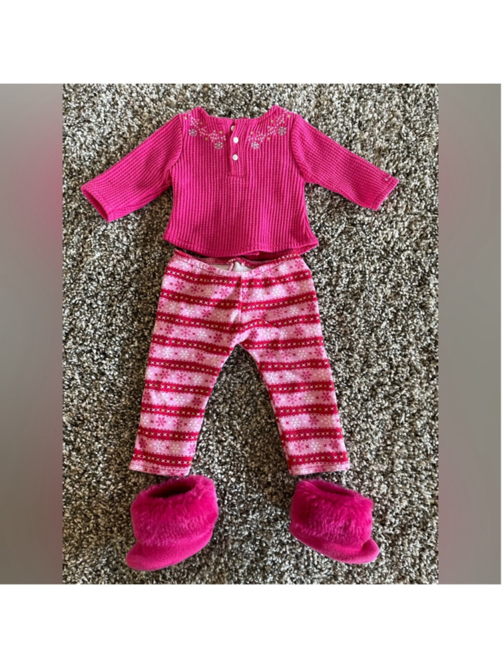 American Girl Fair Isle pajamas, EUC